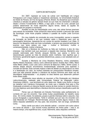 Carta de motivação (Patrícia Cozer)