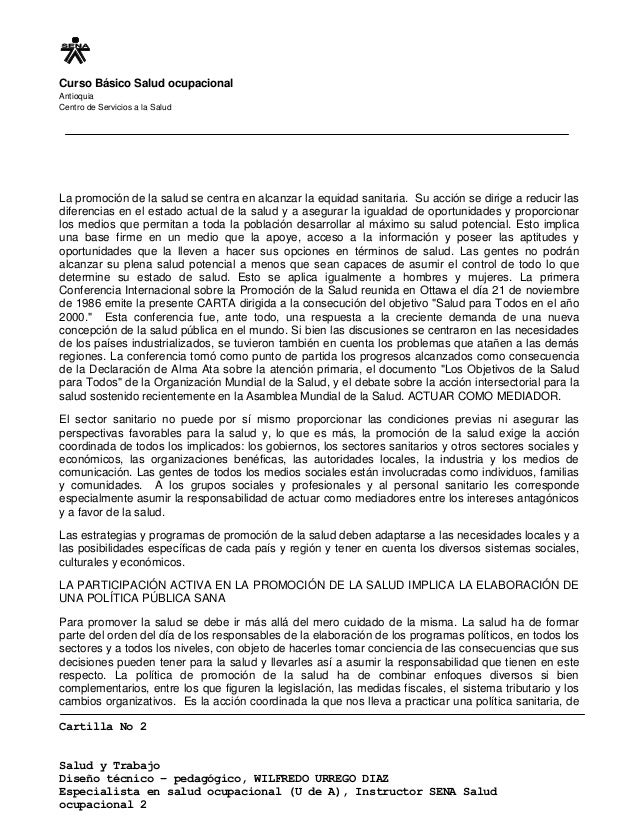 Carta de ottawa para la promoción de la salud Carta de ottawa para la promoción de la salud