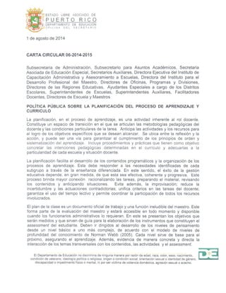 Carta de planificacion 6 2014-2015