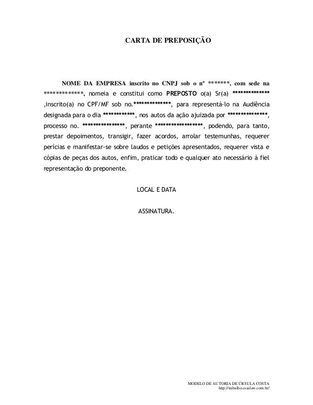 Carta de preposição