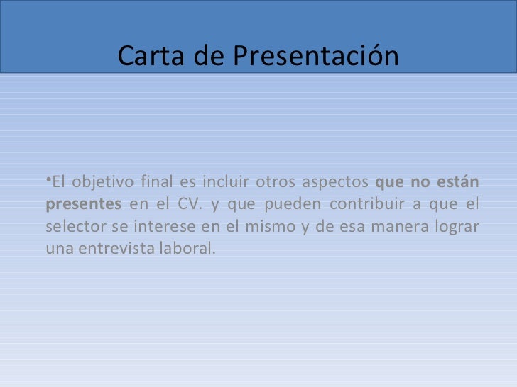 Carta de presentación