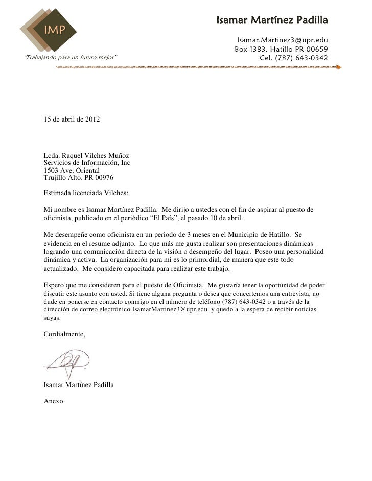 Carta de presentación