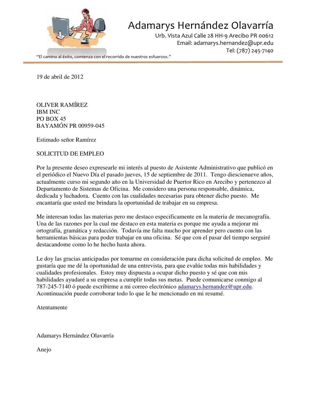 Carta de presentación