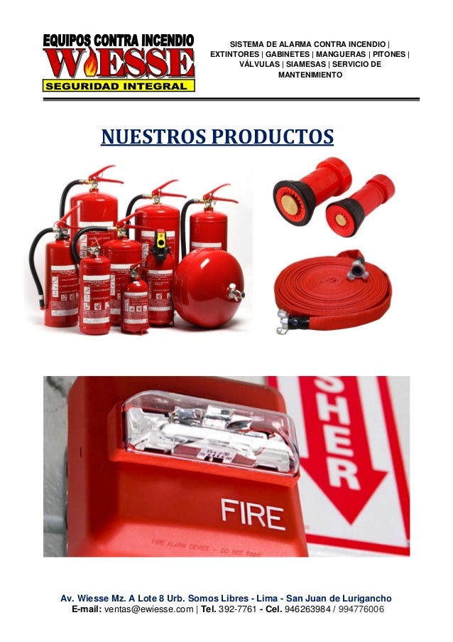 Carta de presentación extintores wiesse e.i.r.l.