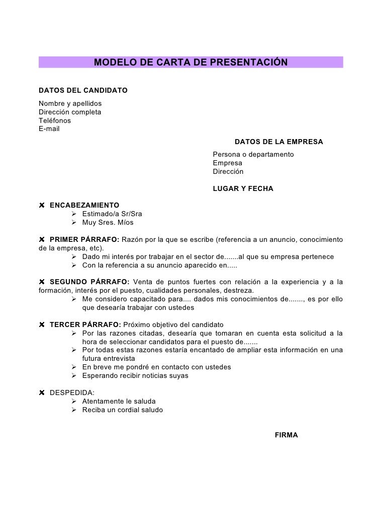 Carta De Presentacion