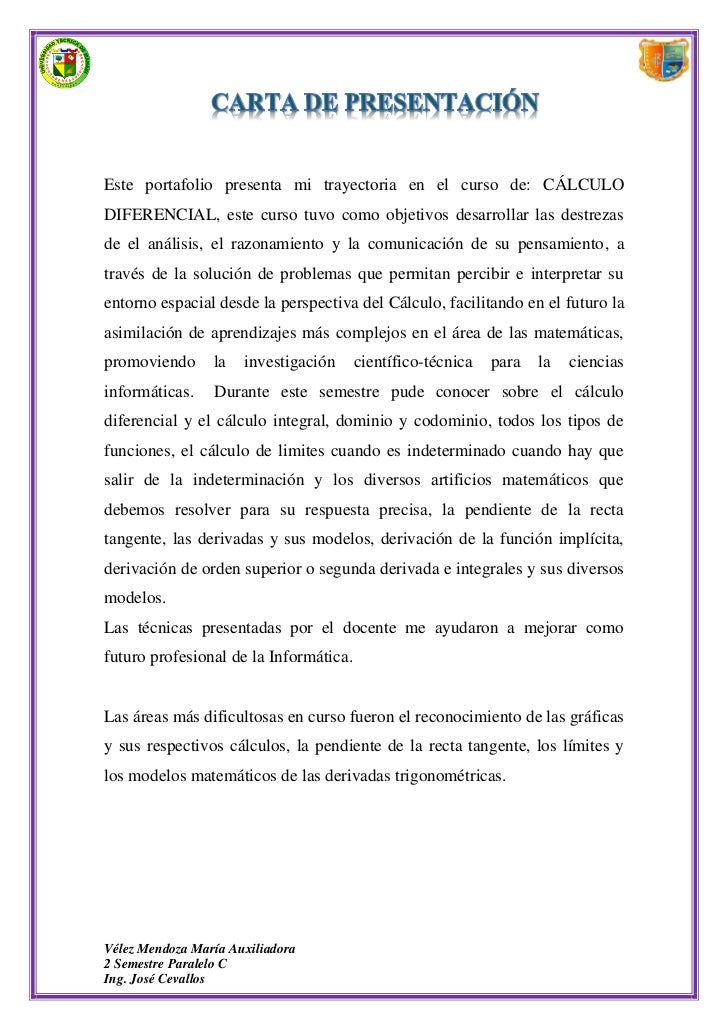 Carta de presentacion Carta de presentacion