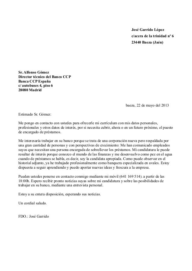 Carta de presentacion Carta de presentacion