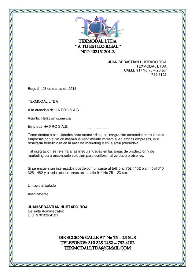 Carta de presentacion