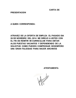Carta de presentacion