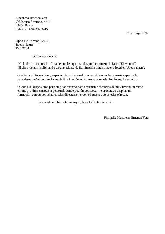 Carta de presentacion