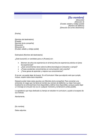 Carta de presentacion