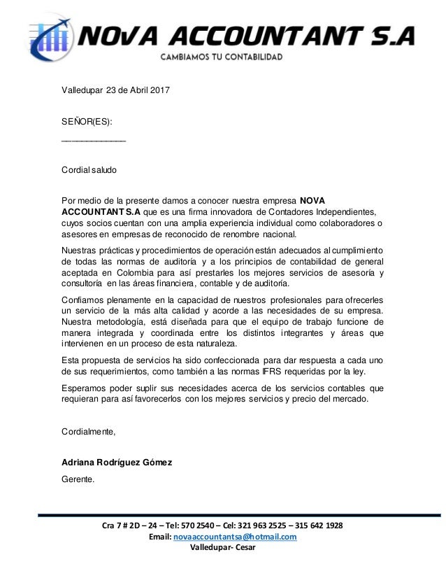 Carta De Presentacion Estudio Contable Fernandez Consultores By Fred Flipsnack