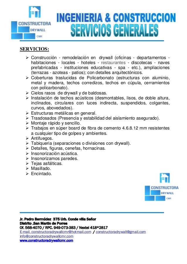EXPERTOS EN AMPLIACIONES Y REMODELACIONES EN SISTEMA DRYWALL
