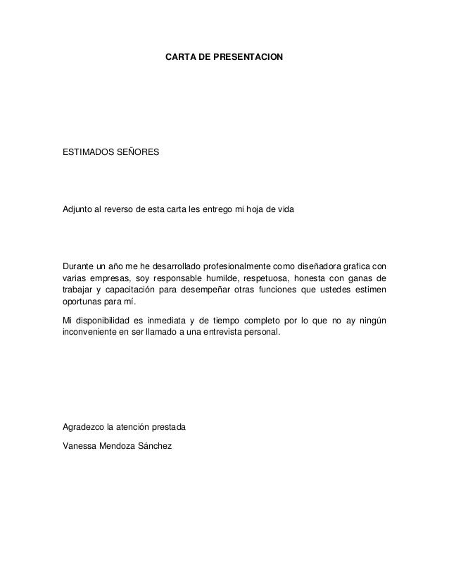 Hojas de vida y cartas de presentación