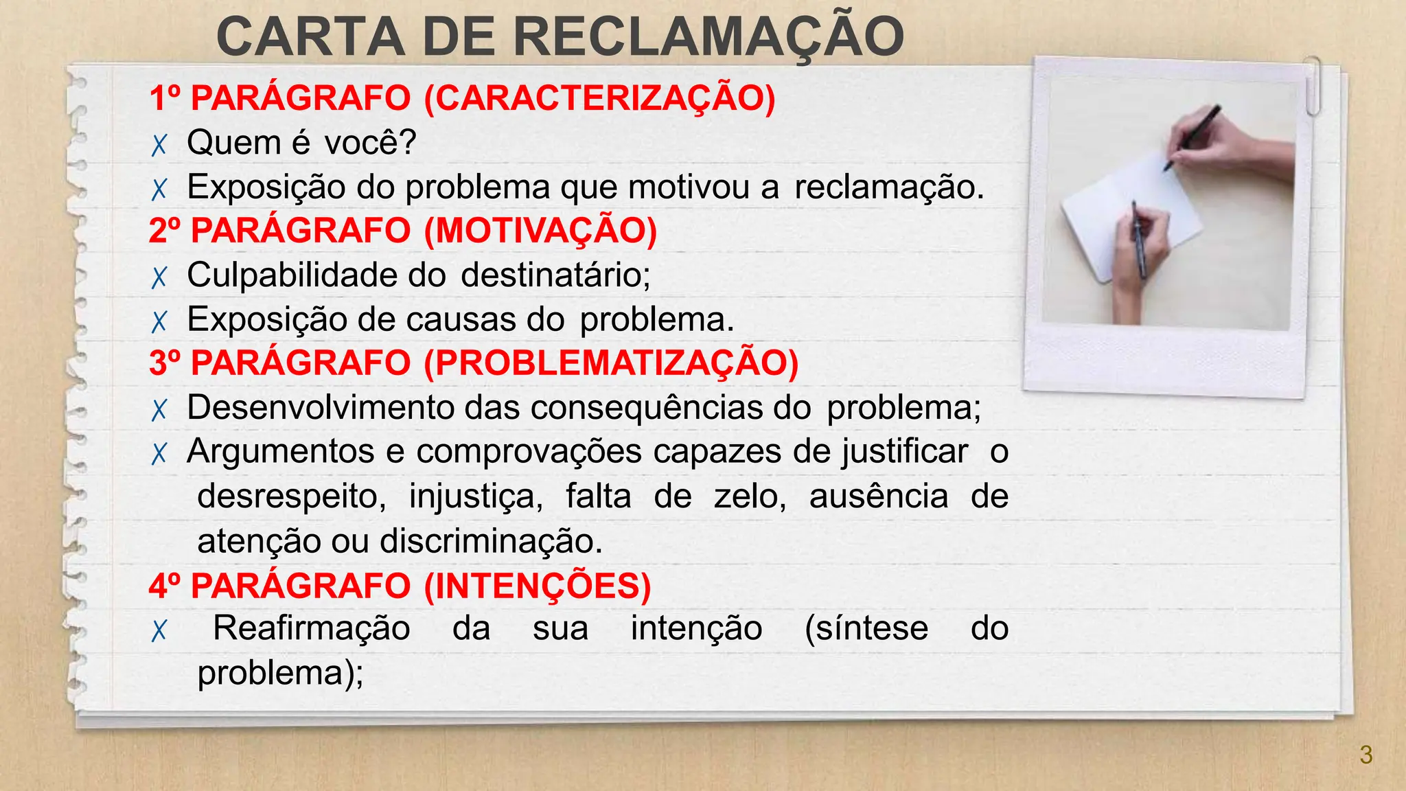 Carta de reclamação/Solicitação/escola// | PPTX