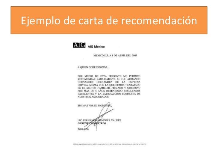 Carta de recomendación