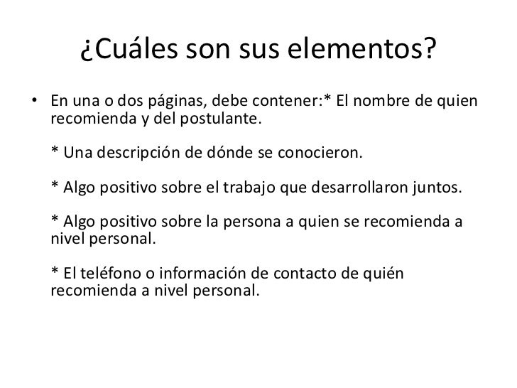 Carta de recomendación laboral