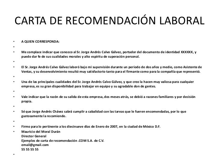 formato referencia laboral en word carta de referencia personal ejemplos de carta de referencia personal
