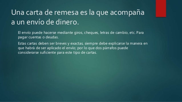 Carta de remesa para español UTH.