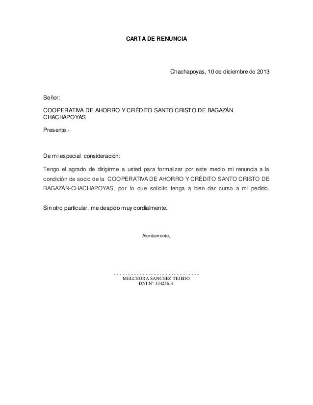 Carta Renuncia Costa Rica Machote ejemplo carta de 