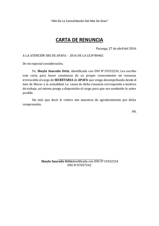 Carta de renuncia 2