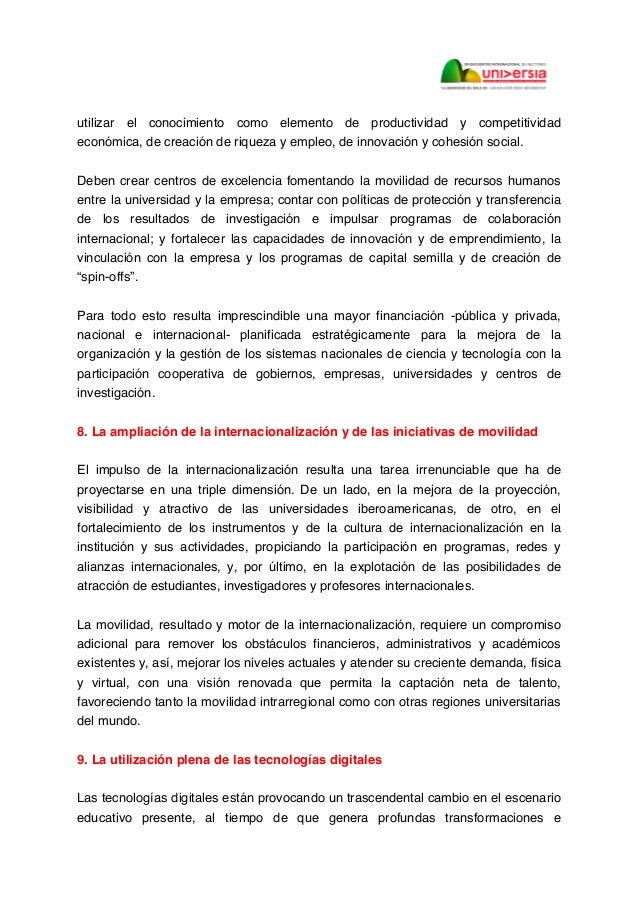 Carta de Rio de Janeiro UNIVERSIA 2014. Carta de Rio de Janeiro UNIVERSIA 2014.
