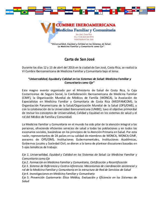 Carta de San José de Costa Rica_Abril_2016