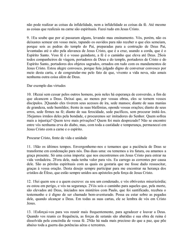 Carta de santo inácio de antioquia aos efésios Carta de santo inácio de antioquia aos efésios