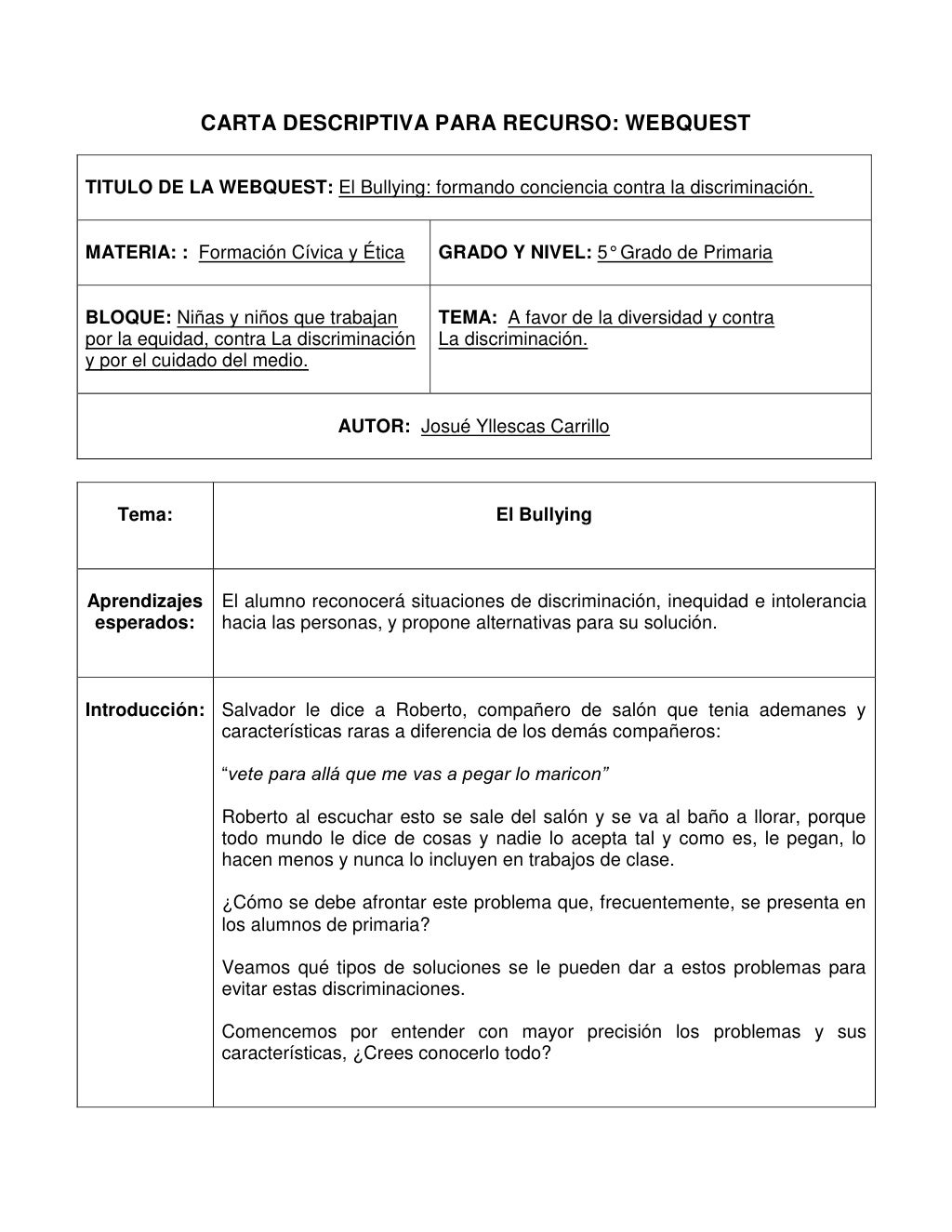 Carta Descriptiva Formato Modelo Descriptivas De Fsica Y Matemticas
