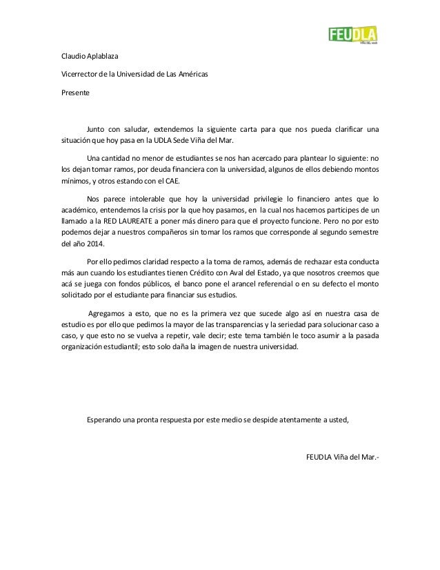 Carta de toma de ramos