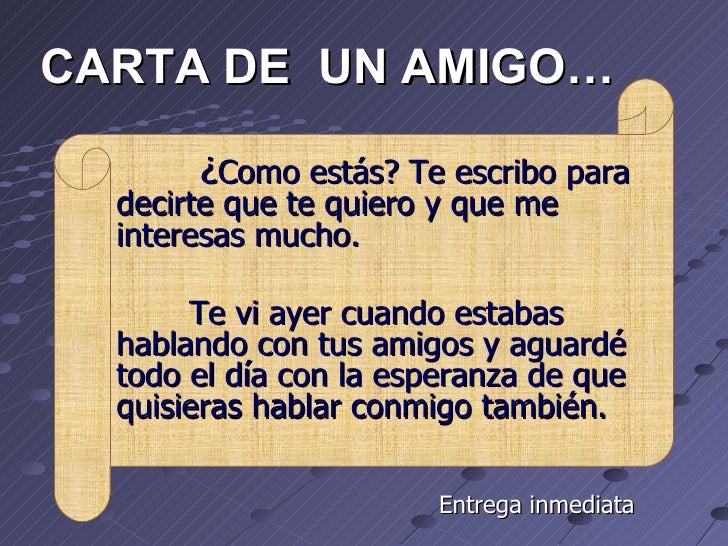 Carta De Un Amigo