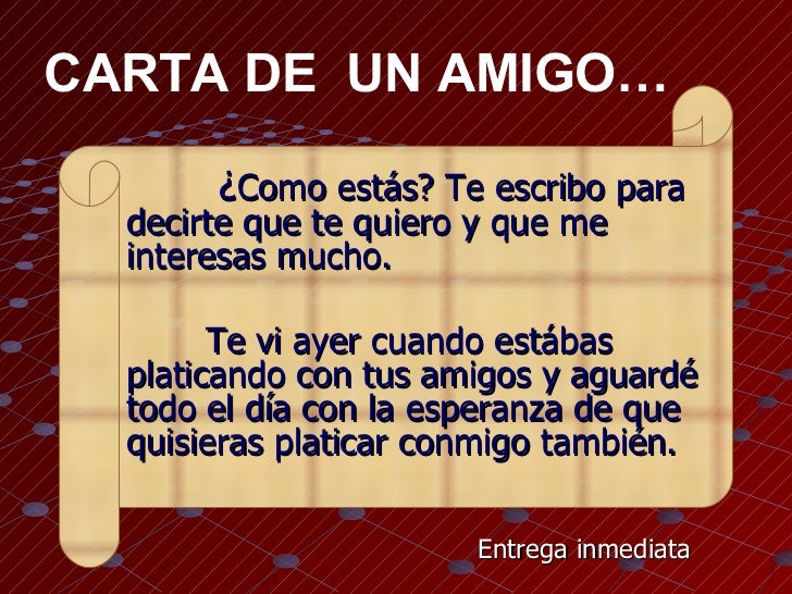 Carta de un amigo