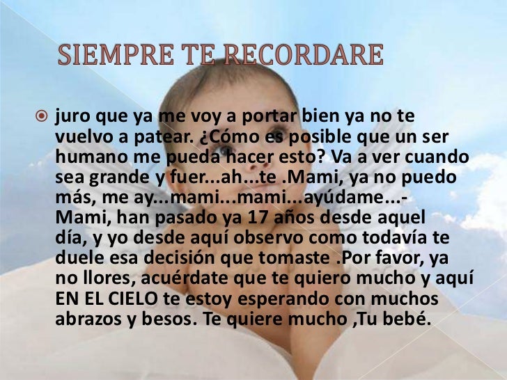 Carta de un bebe abortado