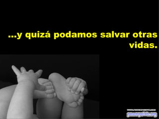 ...y quizá podamos salvar otras
                         vidas.
 