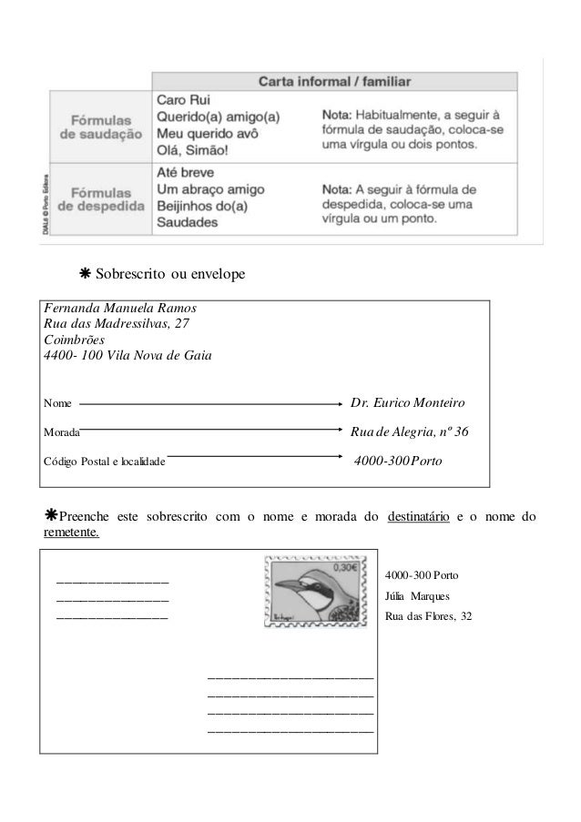 Carta e envelope