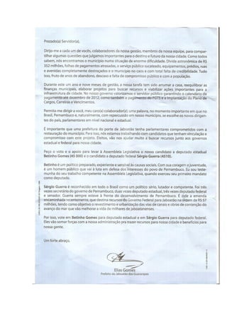 Carta Elias Gomes aos servidores