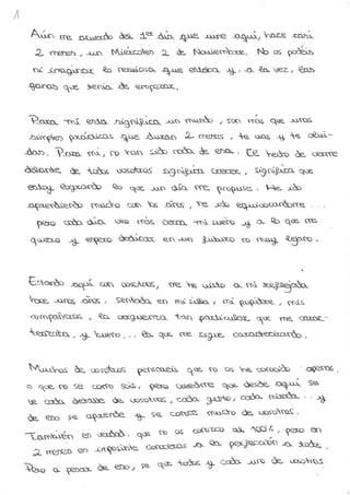 Carta emotiva de Elena dedicada a la clase.