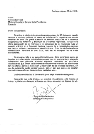 Carta escalona al_ministro_secretario_general_presidencia