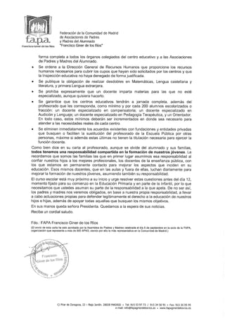 Carta fapa a espe