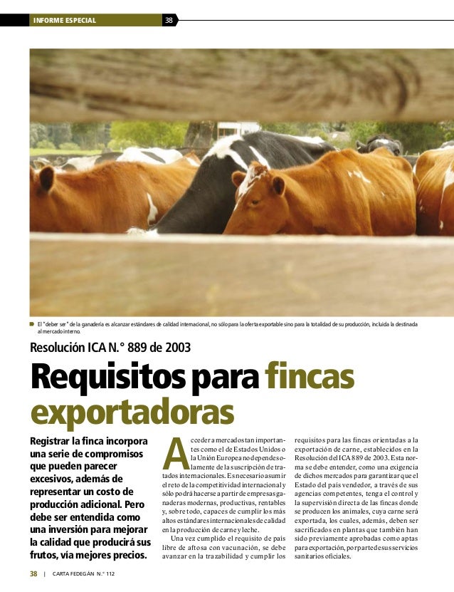 Fiebre aftosa. Carta fedegán 112