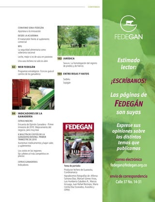 CONTENIDO

CoNveNIo SeNa-FeDegÁN

Apúntese a la innovación
DeSDe La aCaDemIa

El matarratón frente al suplemento
comercial...