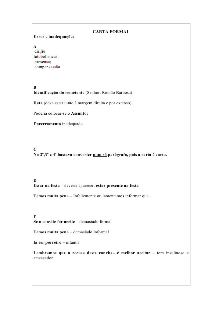 Carta Formal Exemplo Portugues - About Quotes a
