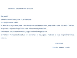Como é do conhecimento de V. Exa, encontro-me actualmente a desempenhar as funções de…