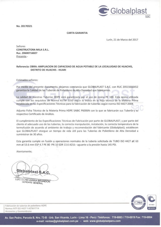 Carta De Garantia De Obra Panama - Quotes About f