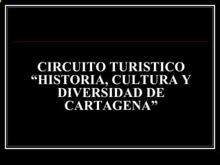 CIRCUITO TURISTICO “HISTORIA, CULTURA Y DIVERSIDAD DE CARTAGENA” 