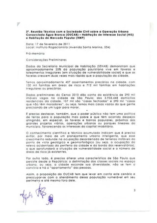 Carta à Secretaria de Habitação