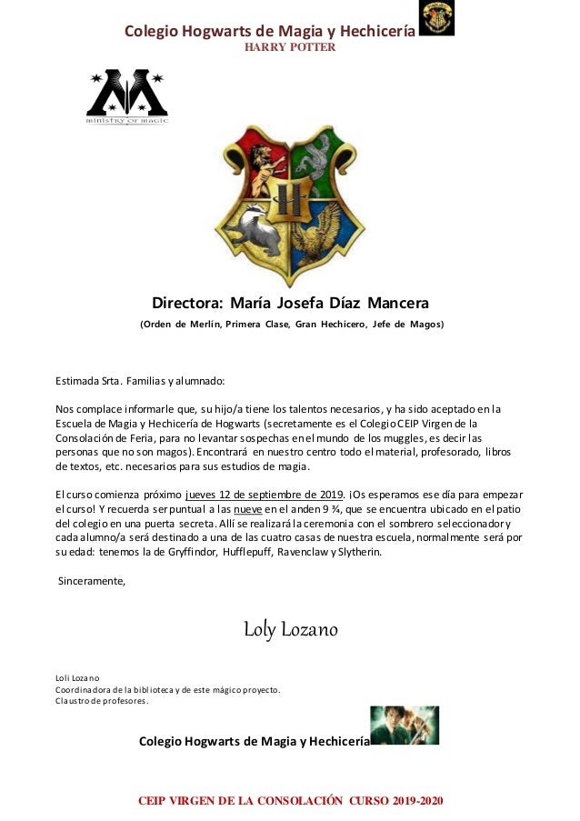 Carta hogwarts