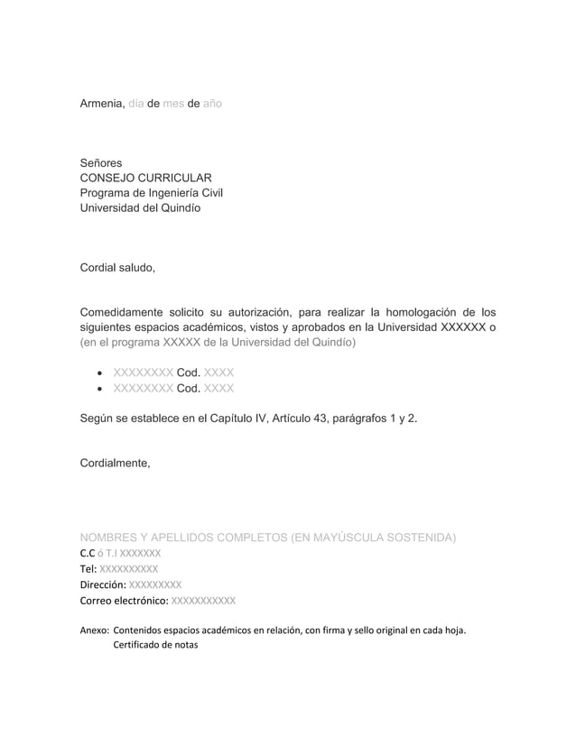 CARTA HOMOLOGACIÓN