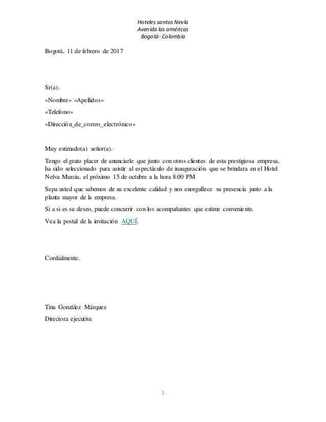 EJEMPLO DE CARTA PARA LA COMBINACION DE CORRESPONDENCIA