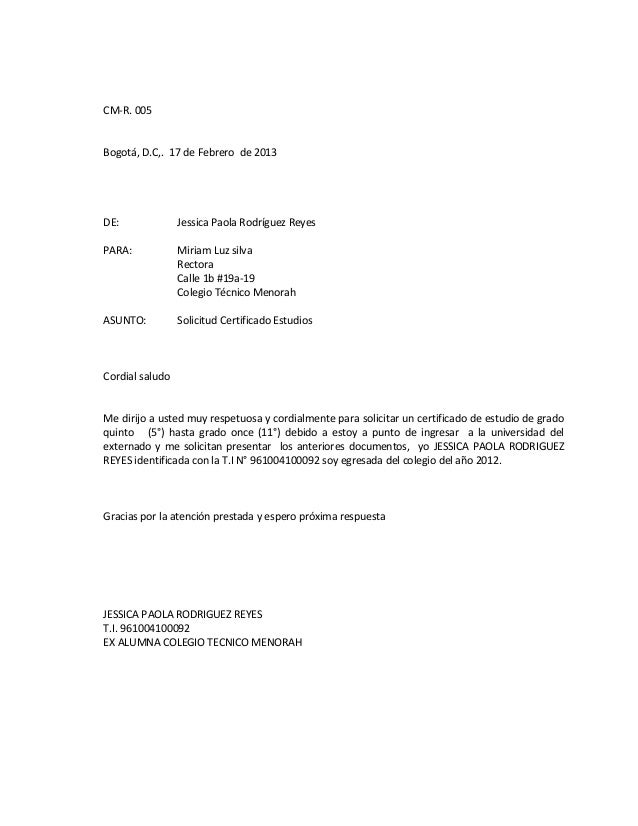 cartas de solicitud